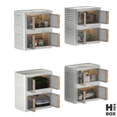 Hi-box Katlanabilir, 2 Kat istiflenebilir Saklama Kutusu Dayanıklı & Çok Amaçlı Organizer - 4