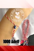 Toptan Marteniçka Dilek Bilekliği 1000 Adet Şans Bilekliği Kına Düğün Bilekliği Bride Gelin Nedime - 1