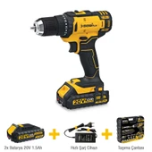 SGS5249 - 20 Volt 1.5 Amper Akülü Darbesiz Matkap Vidalama Seti Çift Akülü - 1