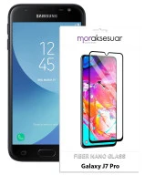 Samsung Galaxy J7 Pro Ekran Koruyucu Kırılmaz Fiber Nano Tam Kaplayan Cam - 1