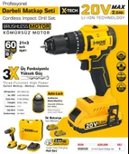 SGS5532 - 20 Volt 2 Amper 60 Nm Tork Akülü Darbeli Matkap Vidalama Seti Çift Akülü Kömürsüz Motor - 2