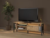 Lotus Led Işıklı Özel Tasarım Metal Ayaklı Minifiksli Tv Ünitesi - Tv Sehpası 140 Cm - 2
