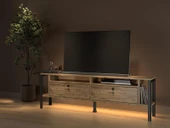 Luce Plus Eko Led Işıklı Dolaplı Metal Ayaklı Minifiksli Tv Ünitesi - Tv Sehpası 160 Cm - 3