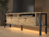 Luce Plus Eko Led Işıklı Dolaplı Metal Ayaklı Minifiksli Tv Ünitesi - Tv Sehpası 160 Cm - 4