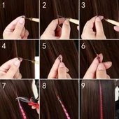 Fiber Sentetik Boncuk Kaynaklık Renkli Saç - Şeker Pembe - 100 Adet - 3