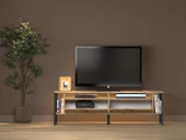 Roma Led Işıklı  Özel Tasarım Metal Ayaklı Minifiksli Tv Ünitesi - Tv Sehpası 160 Cm - 5