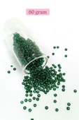 Dökme Cam Kum Boncuk (8/0) 3 mm - 60 Gram - Koyu Yeşil - BNC187 thumbnail 1