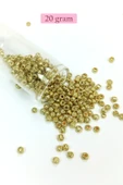 Dökme Cam Kum Boncuk Büyük Boy (6/0) 4 mm - 20 Gram - Altın - BNC093 thumbnail 1