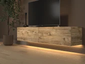 Rami Duvara Monte Led Işıklı, Dolaplı Tv Ünitesi - Tv Sehpası - Minifiksli - Atlantik Çam thumbnail 4