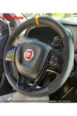 Fiat Uyumlu Doblo 2015-2021 Arası Araca Özel Direksiyon Kılıfı Alknatara-Karbon thumbnail 3