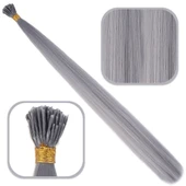 Fiber Sentetik Boncuk Kaynaklık Renkli Saç - Koyu Gri - 100 Adet thumbnail 1