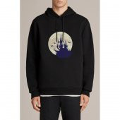 Castlevania Pixel Castle Baskılı Siyah Erkek Örme Kapşonlu Sweatshirt Uzun kol - 1