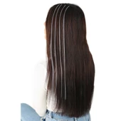 Fiber Sentetik Boncuk Kaynaklık Renkli Saç - Koyu Gri - 100 Adet thumbnail 2