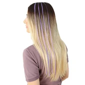 Fiber Sentetik Boncuk Kaynaklık Renkli Saç - Lila - 100 Adet thumbnail 2