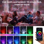 Anaway Shopping Galaksi Projektör Gece Lambası, Yıldızlı Gece Lambası, Okyanus Dalgası Dönen Su Dalgası Bluetooth Zamanlayıcı Uzaktan Kumandalı Müzik Çalar, - 4