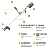 Ego BC3800E Akülü Tırpan 38cm 5 ah Akü+ Şarj Cihazı - 4