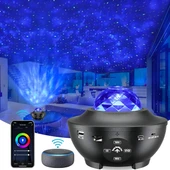 Anaway Shopping Galaksi Projektör Gece Lambası, Yıldızlı Gece Lambası, Okyanus Dalgası Dönen Su Dalgası Bluetooth Zamanlayıcı Uzaktan Kumandalı Müzik Çalar, - 6