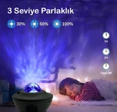 Anaway Shopping Galaksi Projektör Gece Lambası, Yıldızlı Gece Lambası, Okyanus Dalgası Dönen Su Dalgası Bluetooth Zamanlayıcı Uzaktan Kumandalı Müzik Çalar, - 1