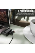 3 Bağlantı Noktalı 90/180 Derece Dönebilir USB 2.0 Çoklayıcı Hub Taşınılabilir Bilgisayarlar İçin - 7