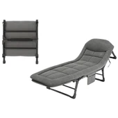 Ayt Sunup SN-26974 Taşınabilir Ayarlanabilir 5 Kademe Sünger Kamp Yatak Şezlong Açık Gri Kamp Yatağı thumbnail 6