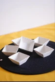 Porselen Beyaz 6'lı Sosluk Çerezlik Mini Kare Kase 7 cm 11618 - 2