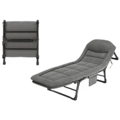 Ayt Sunup SN-26974 Taşınabilir Ayarlanabilir 5 Kademe Sünger Kamp Yatak Şezlong Açık Gri Kamp Yatağı thumbnail 3