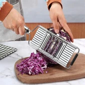 Ayarlanabilir 3 Farklı Başlıklı Tutmalı Sebze Dilimleyici Peynir Rendeleyici Aparat - 3