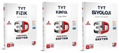 3D Yayınları 2024 Tyt Fizik + Kimya + Biyoloji Video Destekli Defter Seti 3 Kitap - 1