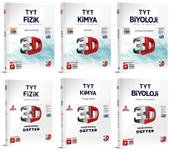 3D Yayınları 2024 Tyt Fizik + Kimya + Biyoloji Video Destekli Defter + Soru Seti 6 Kitap - 1