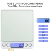 Dijital Hassas Mutfak Terazisi Hassas Tartı 2000 Gr/01 Gr Hassasiyet thumbnail 3