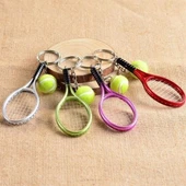 Gerçekçi Tenis Raketi Tasarımlı Şık Anahtarlık Kolye Çanta Süsü Tennis Keychain - 4