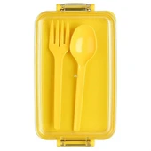 2 Bölmeli Çok Amaçlı 900 ml Kapasiteli Çatal Kaşıklı Dayanıklı Beslenme Kabı Yiyecek Kutusu thumbnail 4