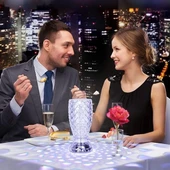 Balık Süzgeç Model USB Şarjlı Kumandalı 16Farklı Işık Modlu Masa Üstü Kristal Akrilik Led thumbnail 5