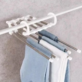 Hareketli Dolap İçi Pantolon Kravat Şal Askı Sistemi Düzenleyici Katmanlı Askılık Organizer - 5