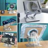 360 Derece Dönebilen Yükseltilmiş Masaüstü Ayarlanabilir  Metal Tablet Standı - 5