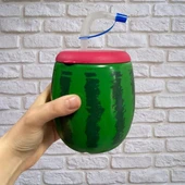 Karpuz Model Kendiliğinden Pipetli 900 ml Suluk, Matara thumbnail 3