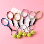 Gerçekçi Tenis Raketi Tasarımlı Şık Anahtarlık Kolye Çanta Süsü Tennis Keychain - 2