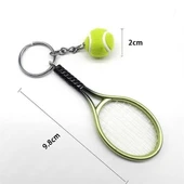 Gerçekçi Tenis Raketi Tasarımlı Şık Anahtarlık Kolye Çanta Süsü Tennis Keychain - 5
