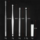 6 Parça Paslanmaz Çelik Kulak Balmumu Toplayıcı Çıkarıcı Temizleyici Bakımı Çubuk Seti - 2