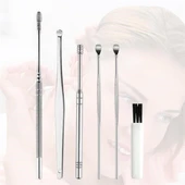 6 Parça Paslanmaz Çelik Kulak Balmumu Toplayıcı Çıkarıcı Temizleyici Bakımı Çubuk Seti - 5