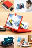 Telefon ve Tablet Ekran Büyütücü Aparat Kırmızı - 5