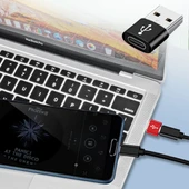 USB'den TYPE-C 'ye Dönüştürücü Adaptör Veri Aktarımı Sağlayıcı Şarj Data Çevirici thumbnail 1