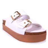 Dagoster DZA07-89023 Beyaz Ortopedik Günlük Spor Kadın Terlik thumbnail 1