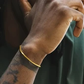 Gold Renk Antialerjik 316L Çelik İnce Bileklik, Şık ve Modern Tasarım - 2