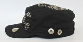 salarticaret Unisex Kuru Kafa Desenli Boncuklu Siyah Şapka - 3