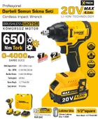 SGS5503 - 1/2 - 20 Volt 4 Amper 650 Nm Tork Akülü Darbeli Somun Sıkma Sökme Makina Seti Tek Akülü - 2