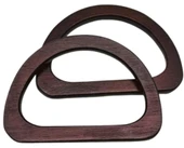 Çanta Aksesuar D Model 12x8 cm Kahve Renk Ahşap Çanta Sapı - 1