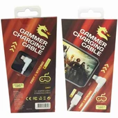 PD18W 3.1A USB-C - Lightning Kablosu Örgülü Gaming Oyuncu Kablosu Powerway GM7 - 1