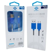 Micro 3.1A Mavi Yaylı Usb Şarj Kablosu Arbaks Arb039 - 1