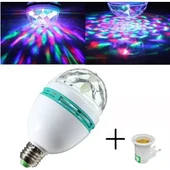Döner Renkli LED Başlıklı Disko Topu Ampul Gece Lambası - 1